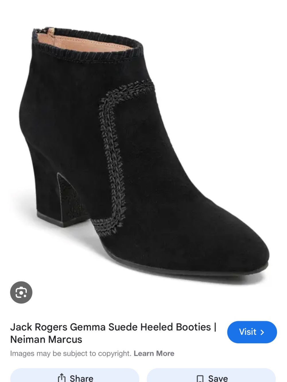 Jack Rogers Black Suede Ankle Booties with Whipstitch Trim - 7